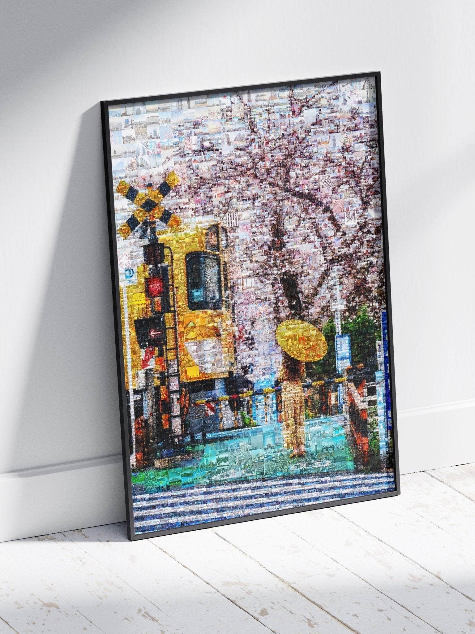 Tokyo Spring Train – Japanese Mosaic Wall Art - AtelierMosaics
