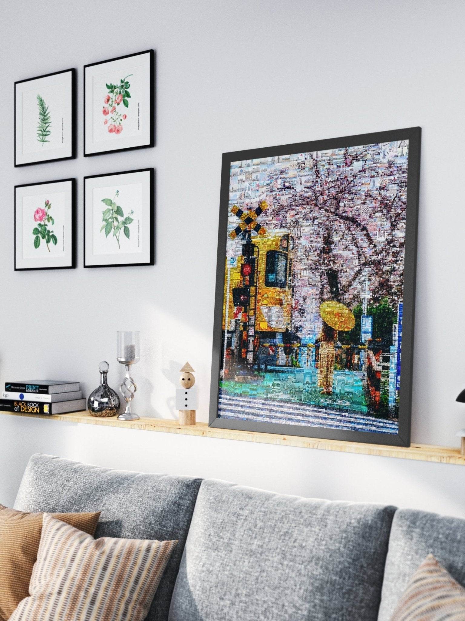 Tokyo Spring Train – Japanese Mosaic Wall Art - AtelierMosaics