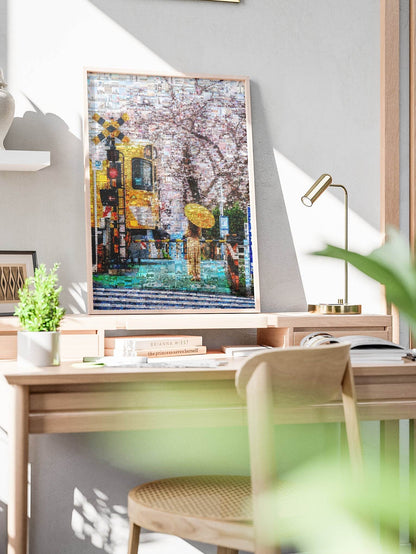 Tokyo Spring Crossing – Japanese Mosaic Wall Art - AtelierMosaics