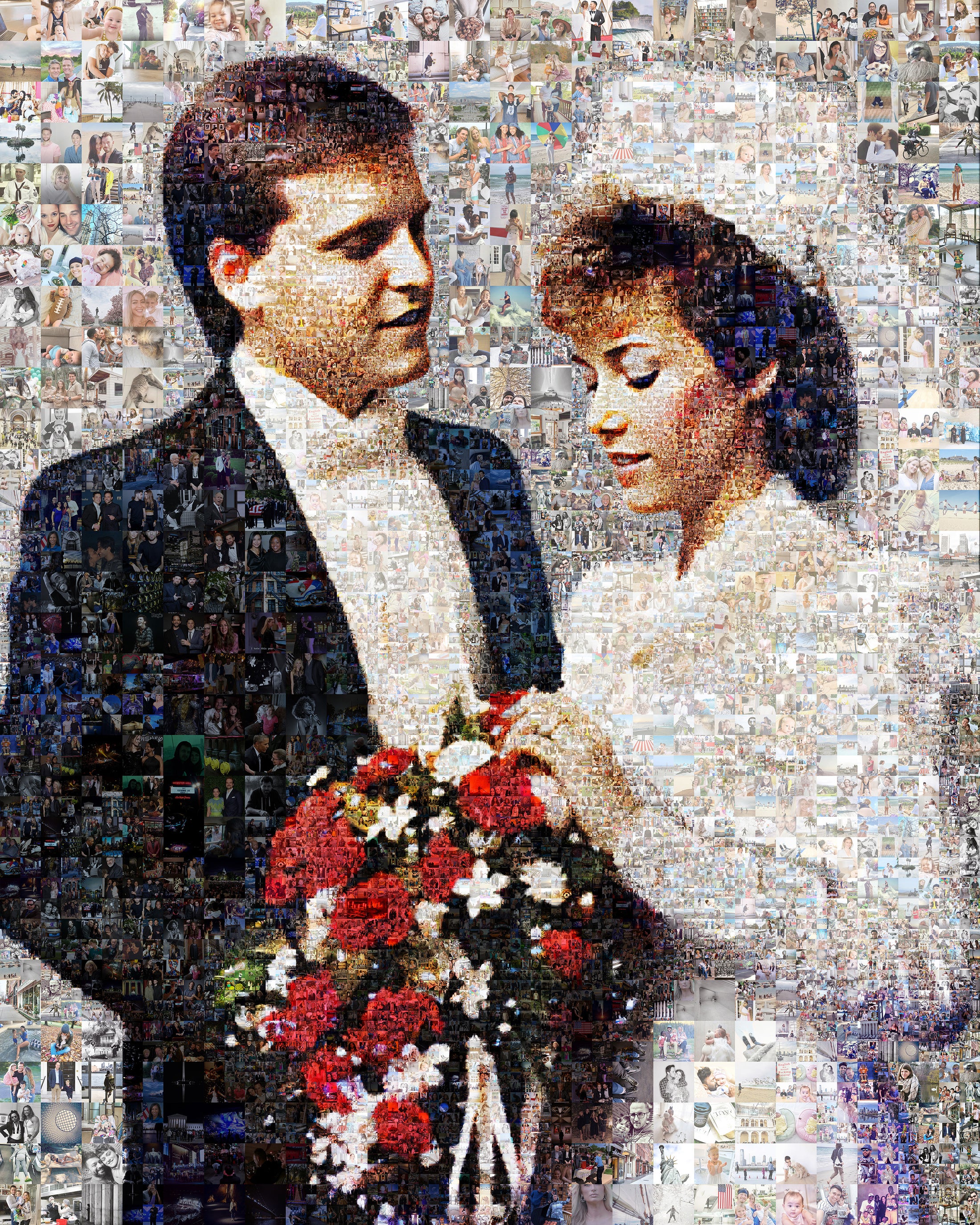 Custom anniversary photo mosaic gift created from meaningful personal photographs