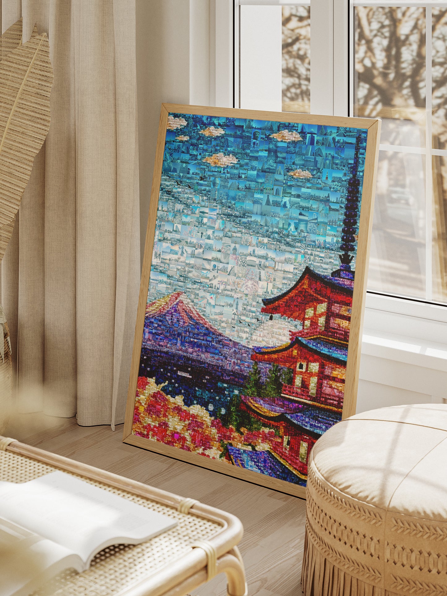 Mount Fuji & Pagoda – Japanese Spring Mosaic Wall Art AtelierMosaics