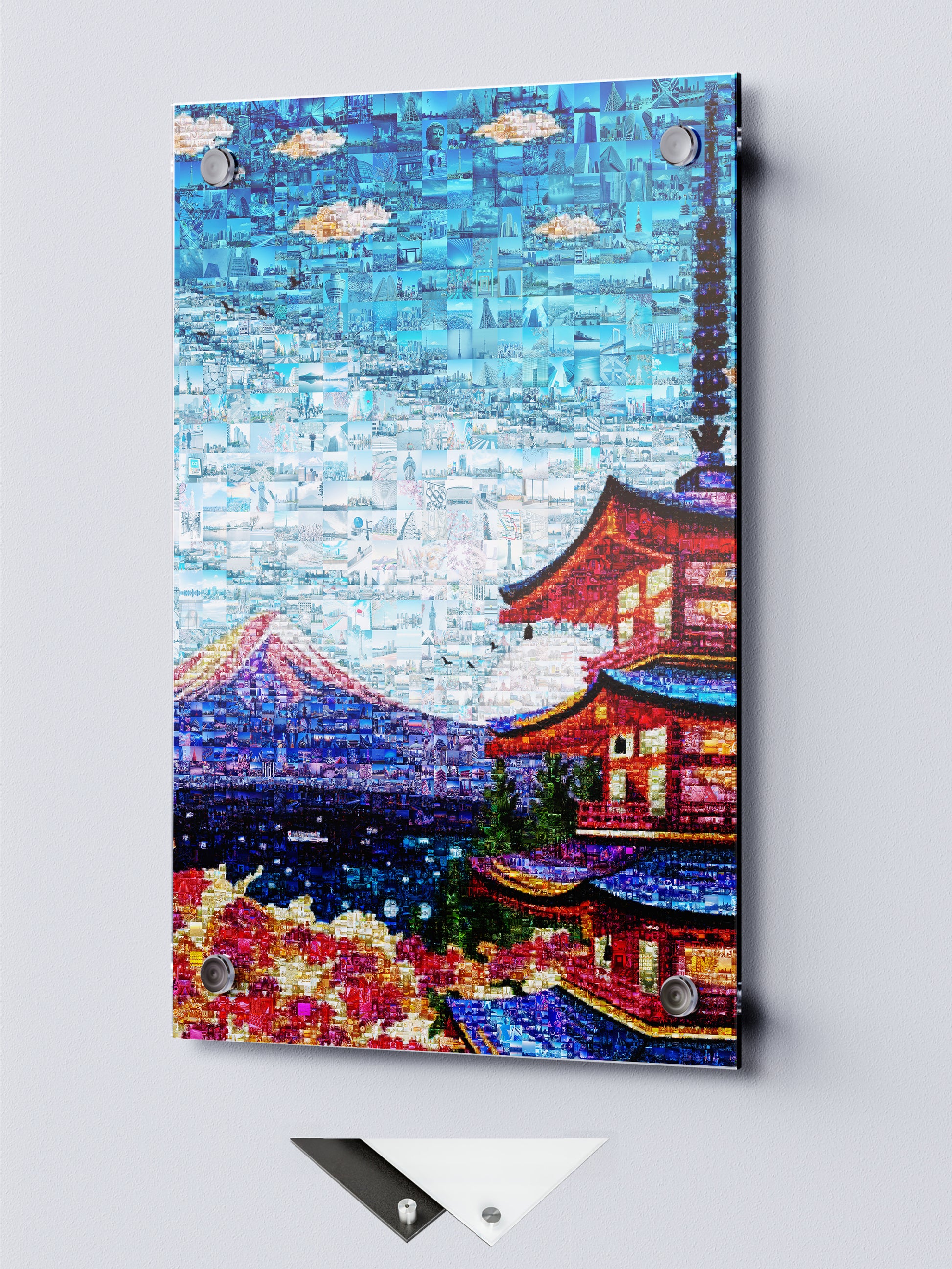 Mount Fuji & Pagoda – Japanese Spring Mosaic Wall Art AtelierMosaics