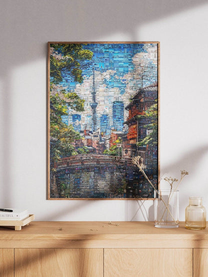 Tokyo Skytree View – Japanese Mosaic Wall Art - AtelierMosaics