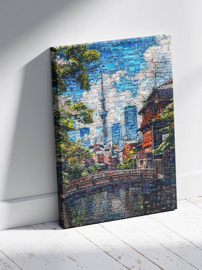 Tokyo Skytree View – Japanese Mosaic Wall Art - AtelierMosaics