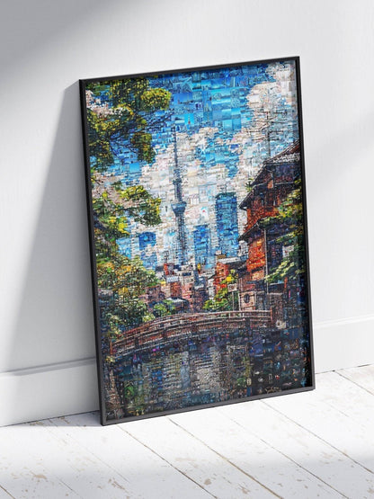 Tokyo Skytree View – Japanese Mosaic Wall Art - AtelierMosaics