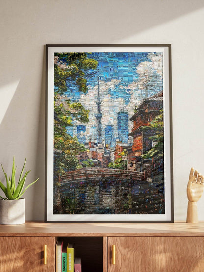 Tokyo Skytree View – Japanese Mosaic Wall Art - AtelierMosaics