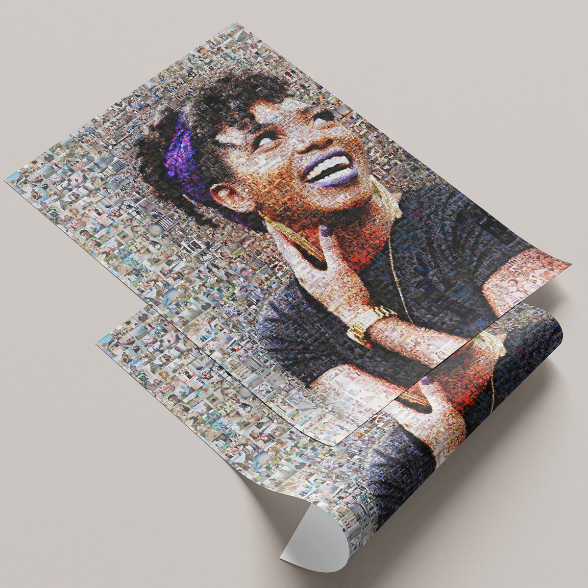 Custom photo mosaic printed on premium semi-gloss photo paper