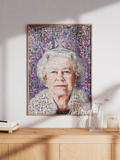 Stunning Elizabeth II Mosaic Artwork - Iconic British Queen Portrait for Home Decor - AtelierMosaics