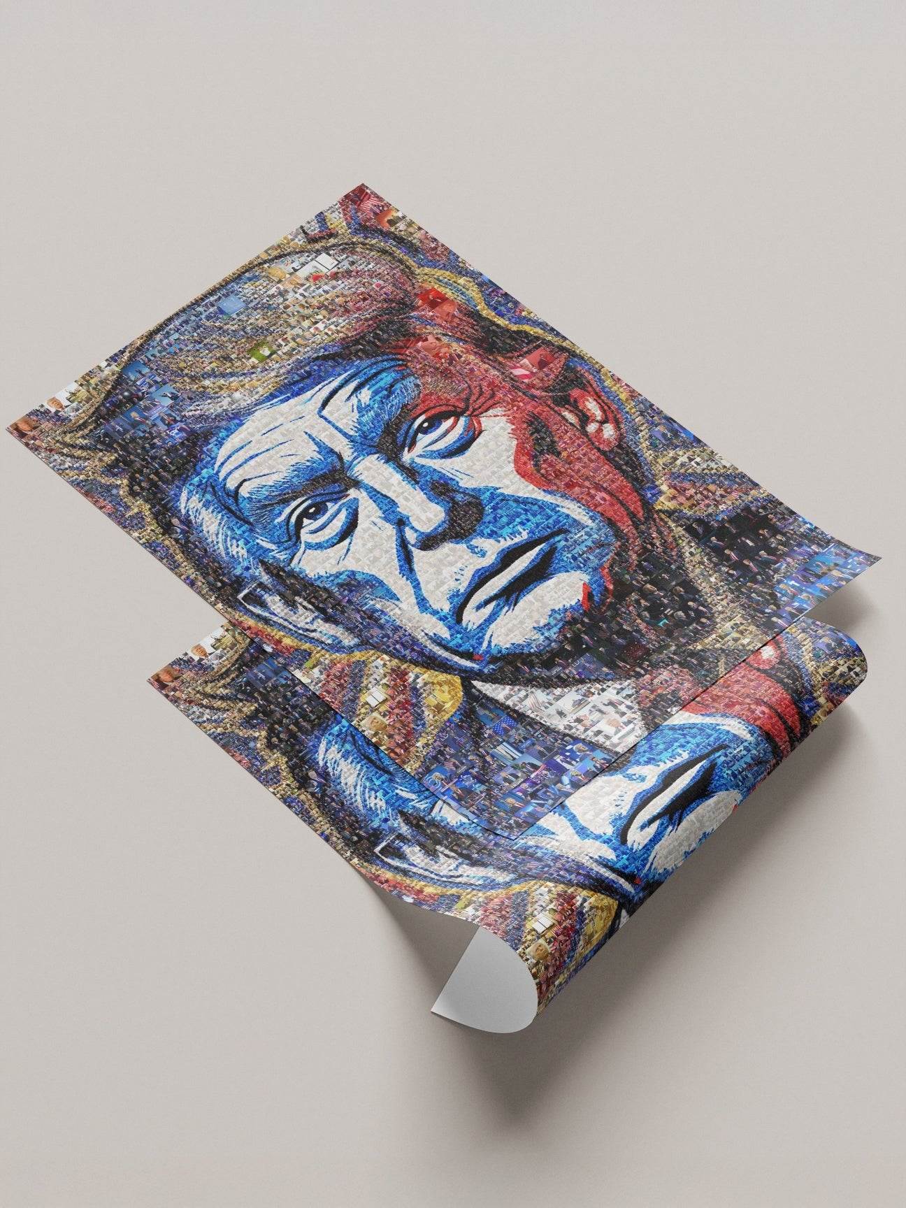Donald Trump Pop Art Portrait – Red, White & Blue Mosaic Edition - AtelierMosaics