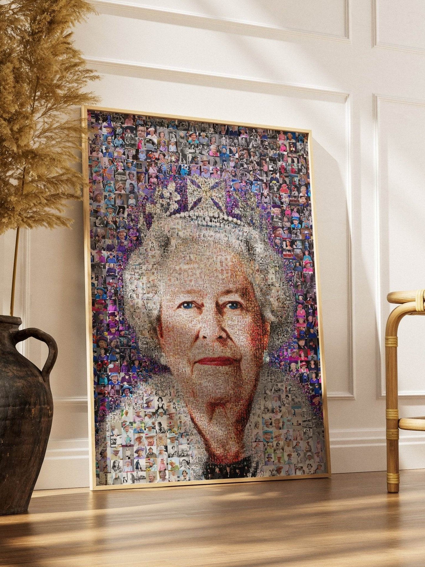 Stunning Elizabeth II Mosaic Artwork - Iconic British Queen Portrait for Home Decor - AtelierMosaics