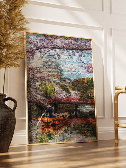 Tokyo Mosaic Art — Boat under Sakura Trees and Castle View AtelierMosaics