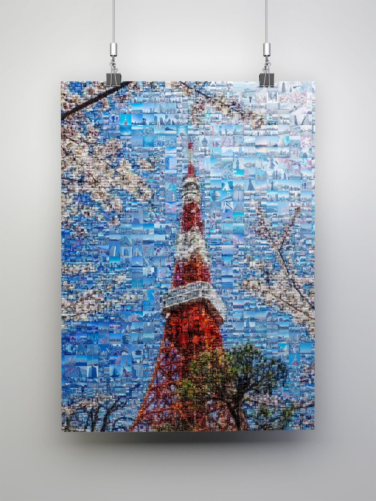 Tokyo Tower & Sakura – Japanese Spring Mosaic Wall Art AtelierMosaics