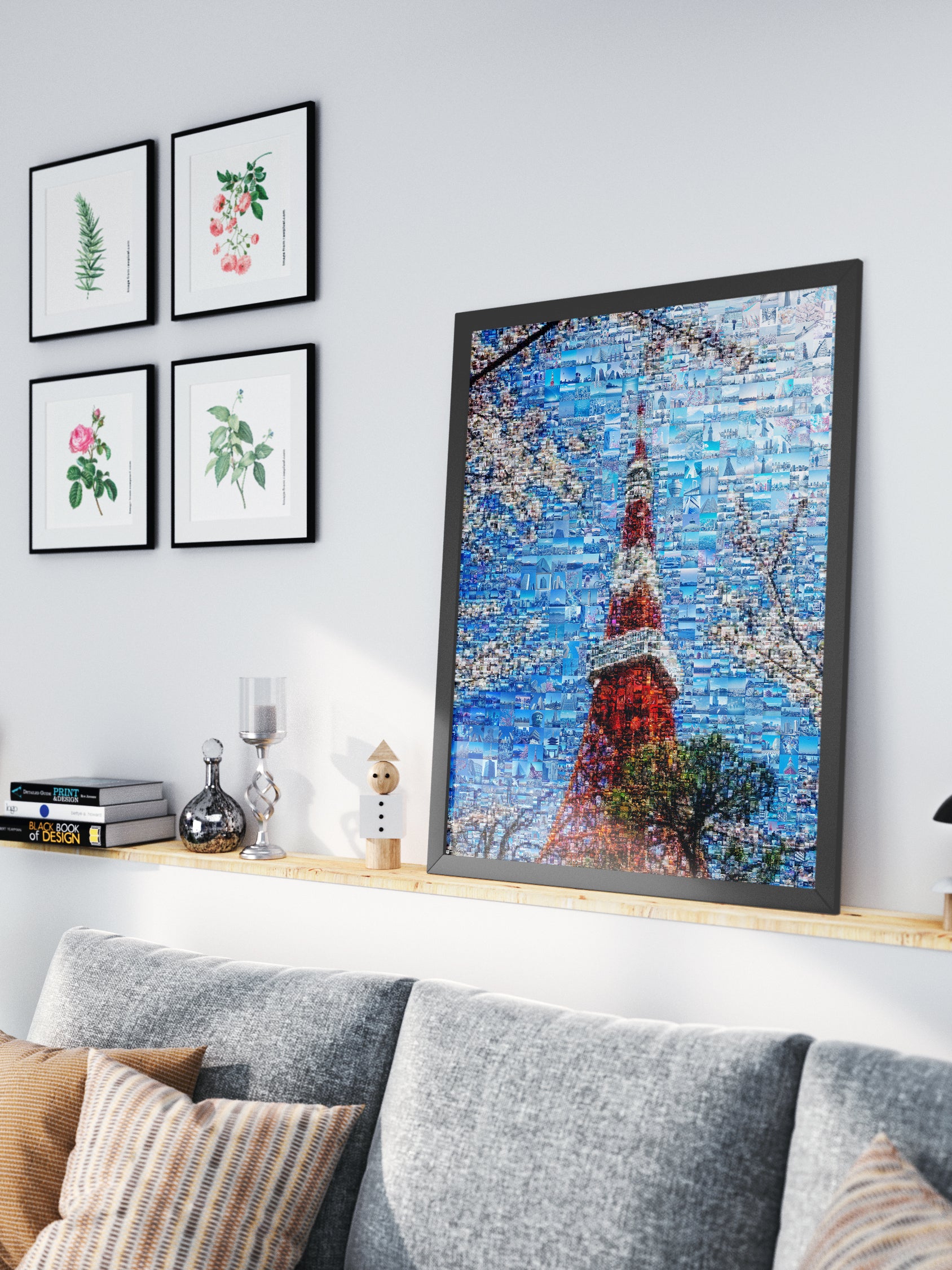 Tokyo Tower & Sakura – Japanese Spring Mosaic Wall Art AtelierMosaics