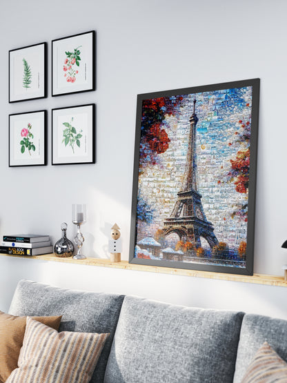 Stunning Paris Mosaic Artwork Featuring the Eiffel Tower – Perfect Wall Decor for Lovers of France AtelierMosaics