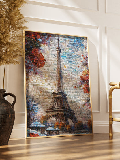 Stunning Paris Mosaic Artwork Featuring the Eiffel Tower – Perfect Wall Decor for Lovers of France AtelierMosaics