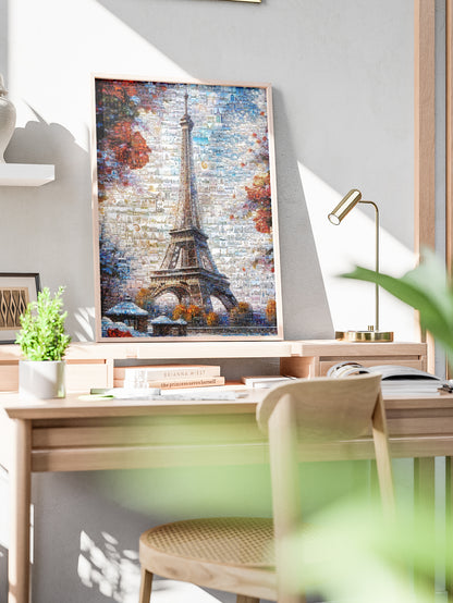 Stunning Paris Mosaic Artwork Featuring the Eiffel Tower – Perfect Wall Decor for Lovers of France AtelierMosaics