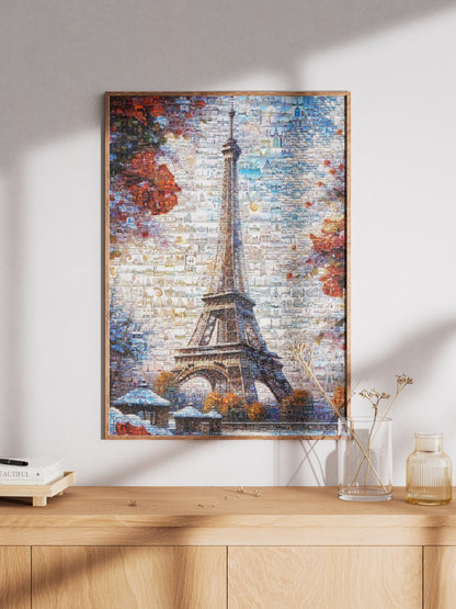 Stunning Paris Mosaic Artwork Featuring the Eiffel Tower – Perfect Wall Decor for Lovers of France AtelierMosaics