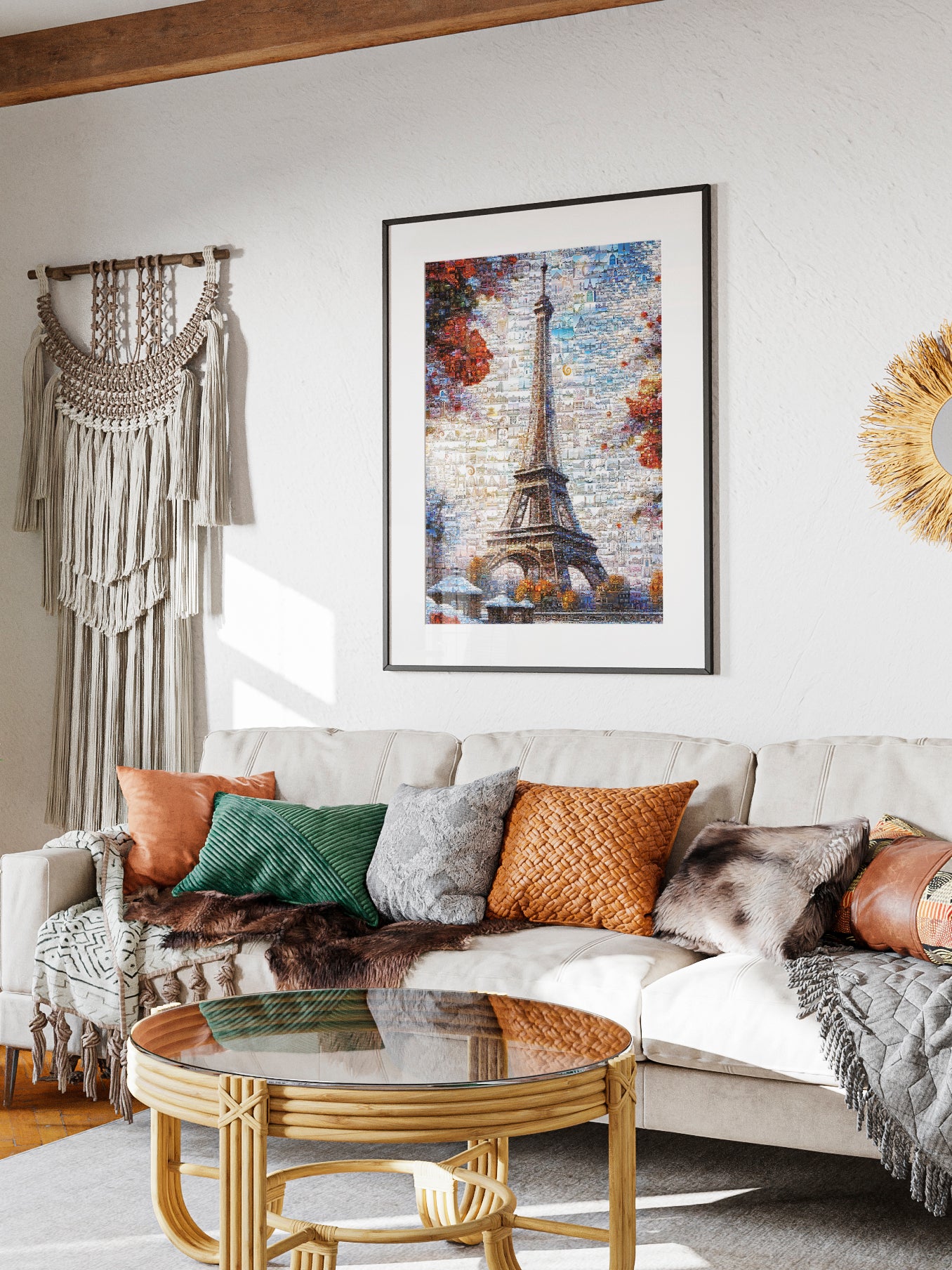 Stunning Paris Mosaic Artwork Featuring the Eiffel Tower – Perfect Wall Decor for Lovers of France AtelierMosaics