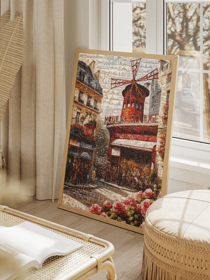 Stunning Paris Mosaic Artwork Featuring Moulin Rouge - Captivating Home Decor AtelierMosaics