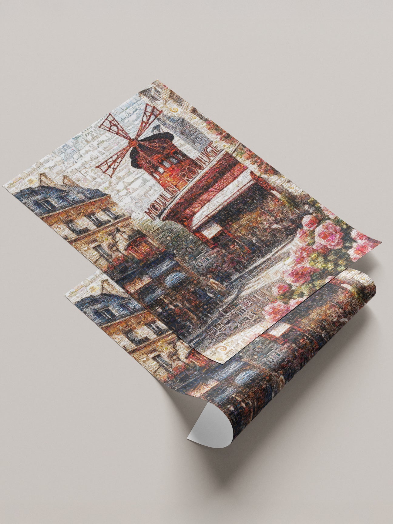 Stunning Paris Mosaic Artwork Featuring Moulin Rouge - Captivating Home Decor AtelierMosaics