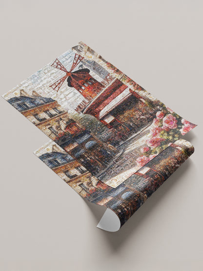 Stunning Paris Mosaic Artwork Featuring Moulin Rouge - Captivating Home Decor AtelierMosaics