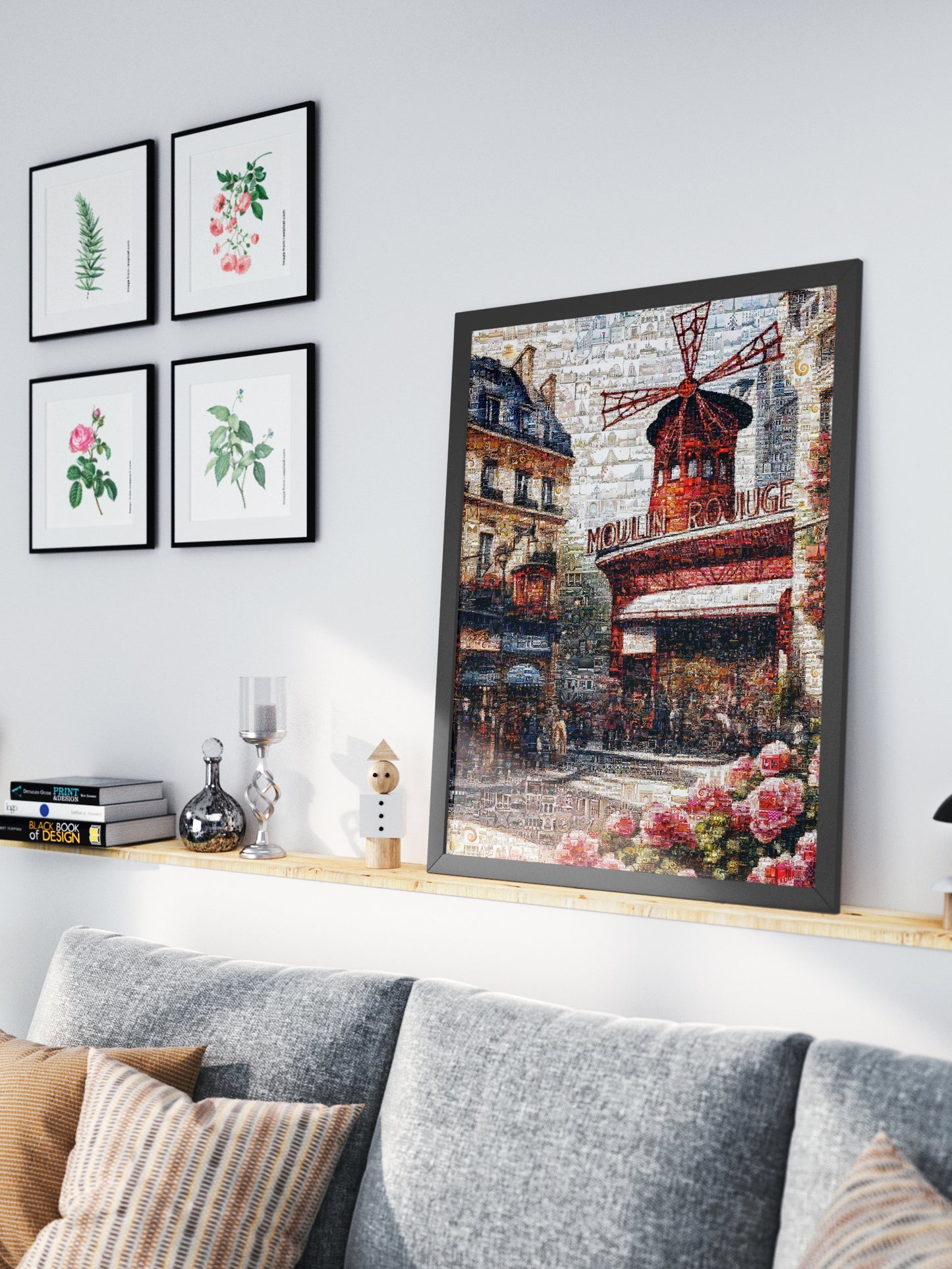 Stunning Paris Mosaic Artwork Featuring Moulin Rouge - Captivating Home Decor AtelierMosaics