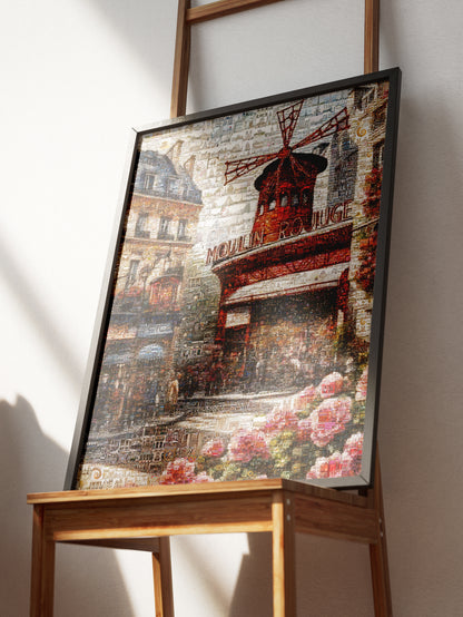 Stunning Paris Mosaic Artwork Featuring Moulin Rouge - Captivating Home Decor AtelierMosaics