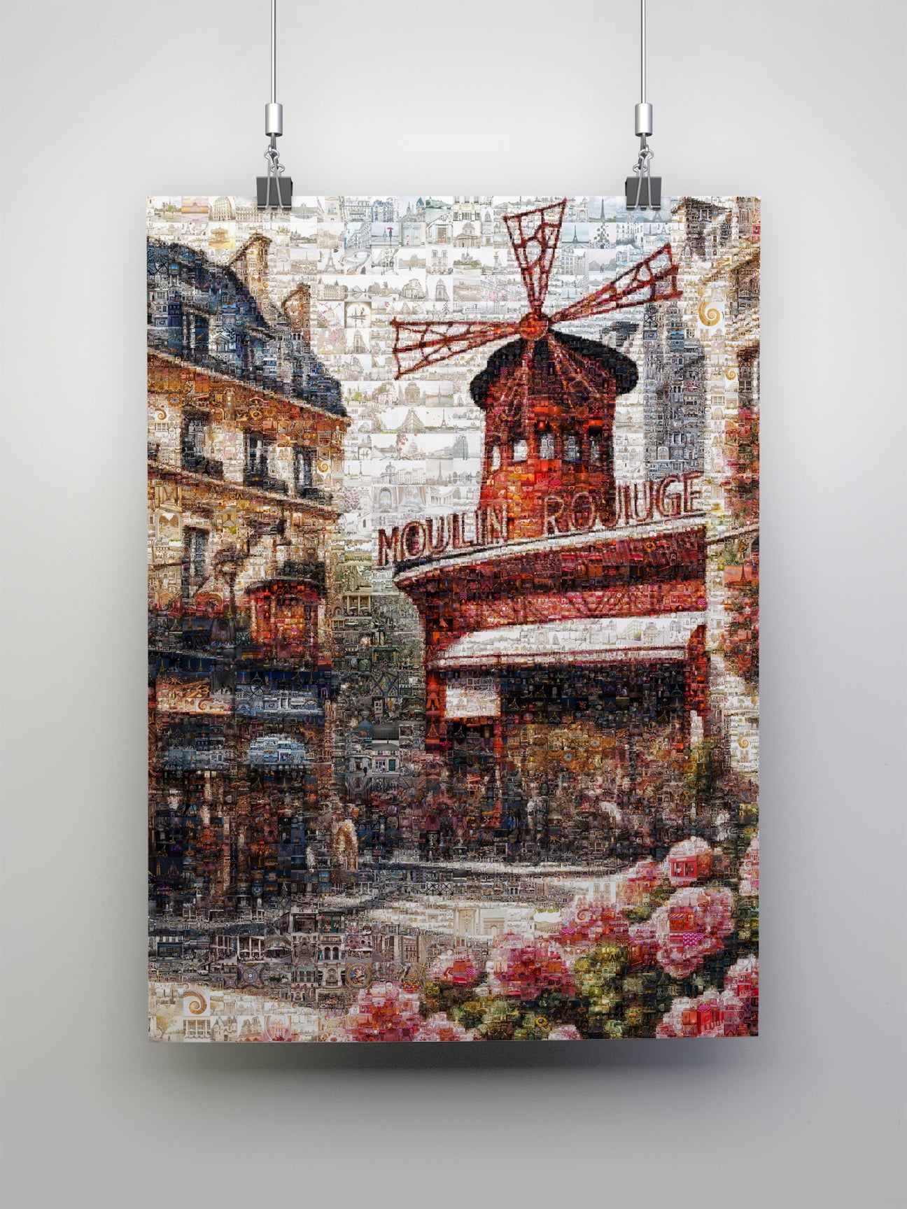 Stunning Paris Mosaic Artwork Featuring Moulin Rouge - Captivating Home Decor AtelierMosaics