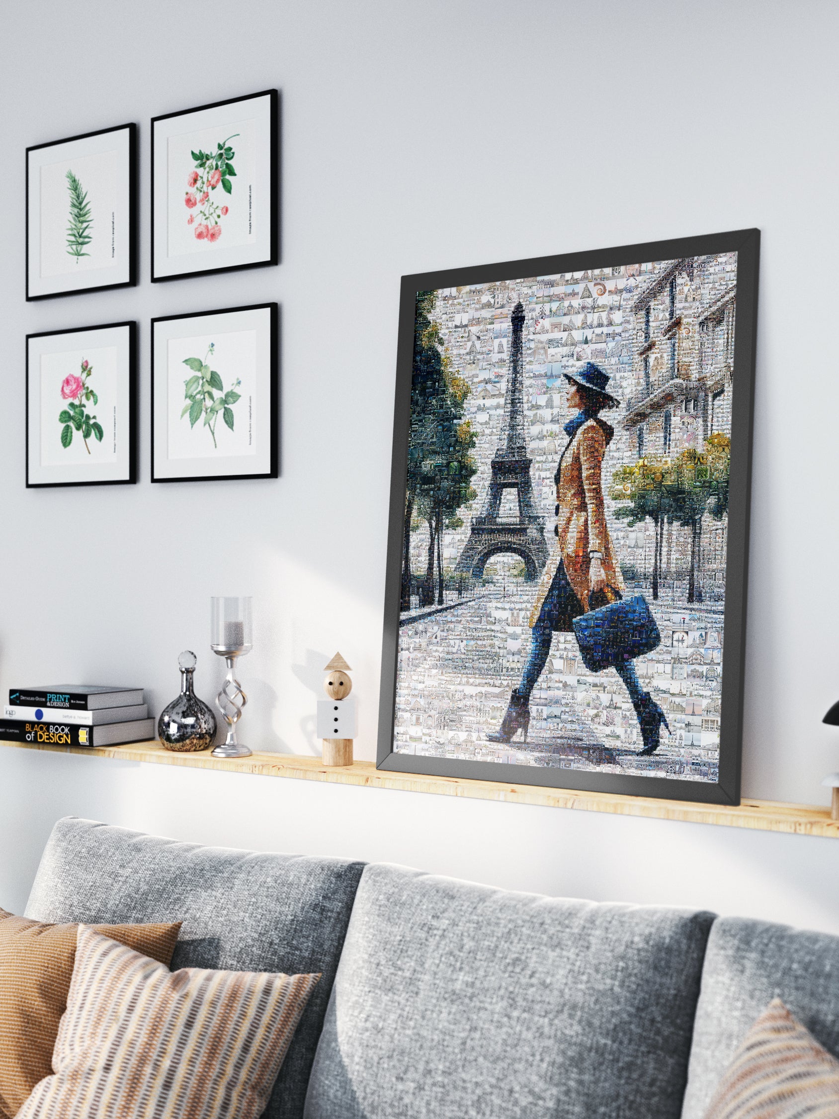 Stunning Paris Mosaic Artwork Featuring the Eiffel Tower – Perfect Wall Decor for Home & Office AtelierMosaics