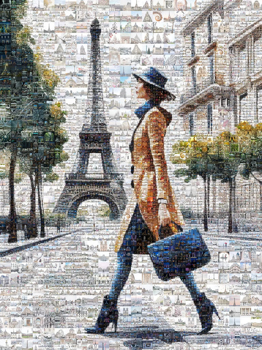 Stunning Paris Mosaic Artwork Featuring the Eiffel Tower – Perfect Wall Decor for Home & Office AtelierMosaics