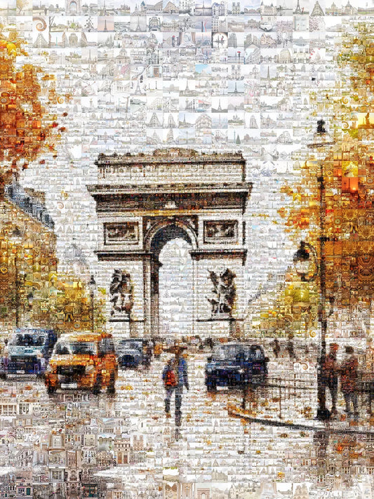 Stunning Paris Mosaic Artwork - Iconic Arc de Triomphe & Cityscape Wall Art AtelierMosaics