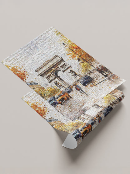 Stunning Paris Mosaic Artwork - Iconic Arc de Triomphe & Cityscape Wall Art AtelierMosaics