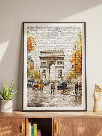 Stunning Paris Mosaic Artwork - Iconic Arc de Triomphe & Cityscape Wall Art AtelierMosaics