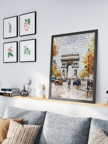 Stunning Paris Mosaic Artwork - Iconic Arc de Triomphe & Cityscape Wall Art AtelierMosaics