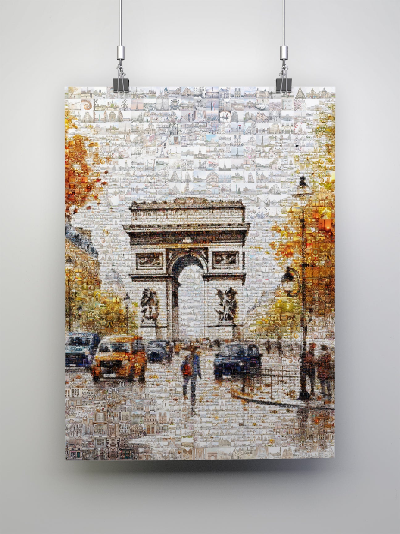 Stunning Paris Mosaic Artwork - Iconic Arc de Triomphe & Cityscape Wall Art AtelierMosaics