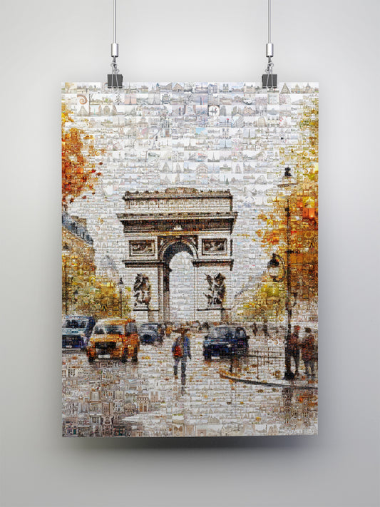 Stunning Paris Mosaic Artwork - Iconic Arc de Triomphe & Cityscape Wall Art AtelierMosaics