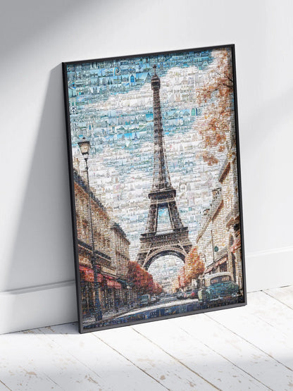 Stunning Paris Mosaic Art Print Featuring the Eiffel Tower - Perfect for Home Decor AtelierMosaics