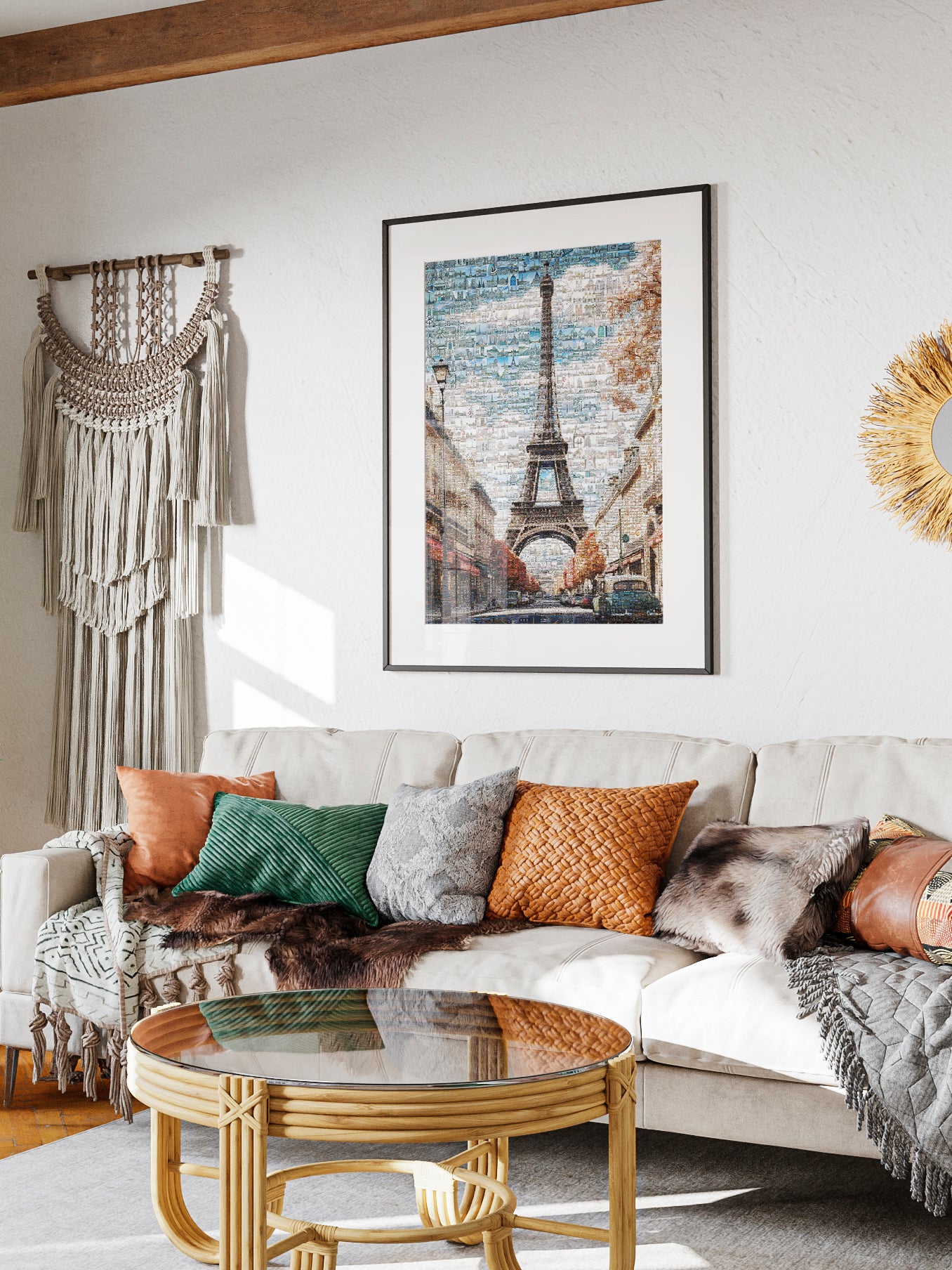 Stunning Paris Mosaic Art Print Featuring the Eiffel Tower - Perfect for Home Decor AtelierMosaics