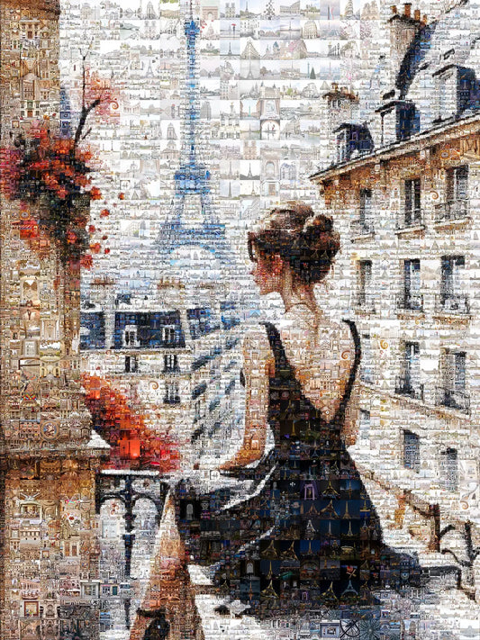 Stunning Paris Mosaic Artwork - Captivating View of the Eiffel Tower and Parisian Charm AtelierMosaics