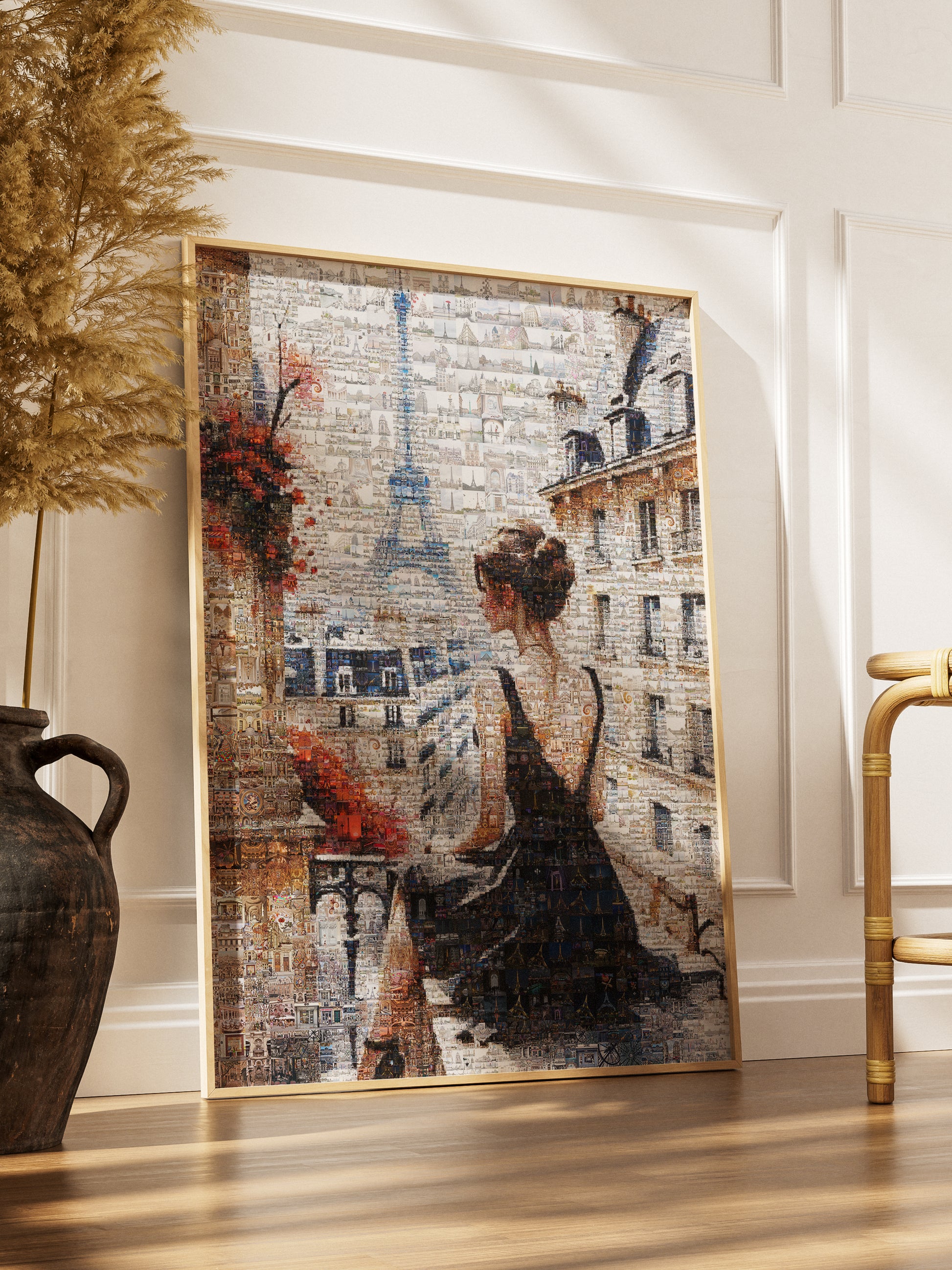 Stunning Paris Mosaic Artwork - Captivating View of the Eiffel Tower and Parisian Charm AtelierMosaics