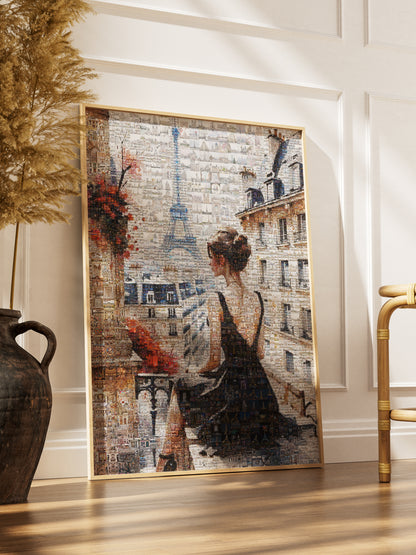 Stunning Paris Mosaic Artwork - Captivating View of the Eiffel Tower and Parisian Charm AtelierMosaics