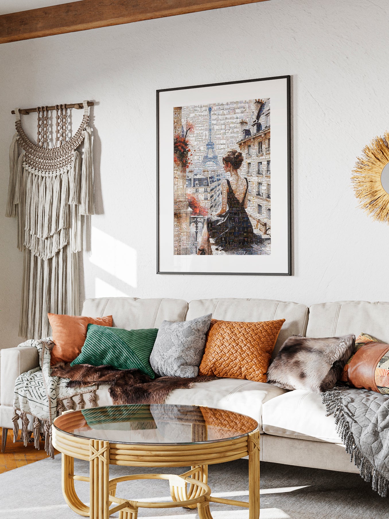 Stunning Paris Mosaic Artwork - Captivating View of the Eiffel Tower and Parisian Charm AtelierMosaics