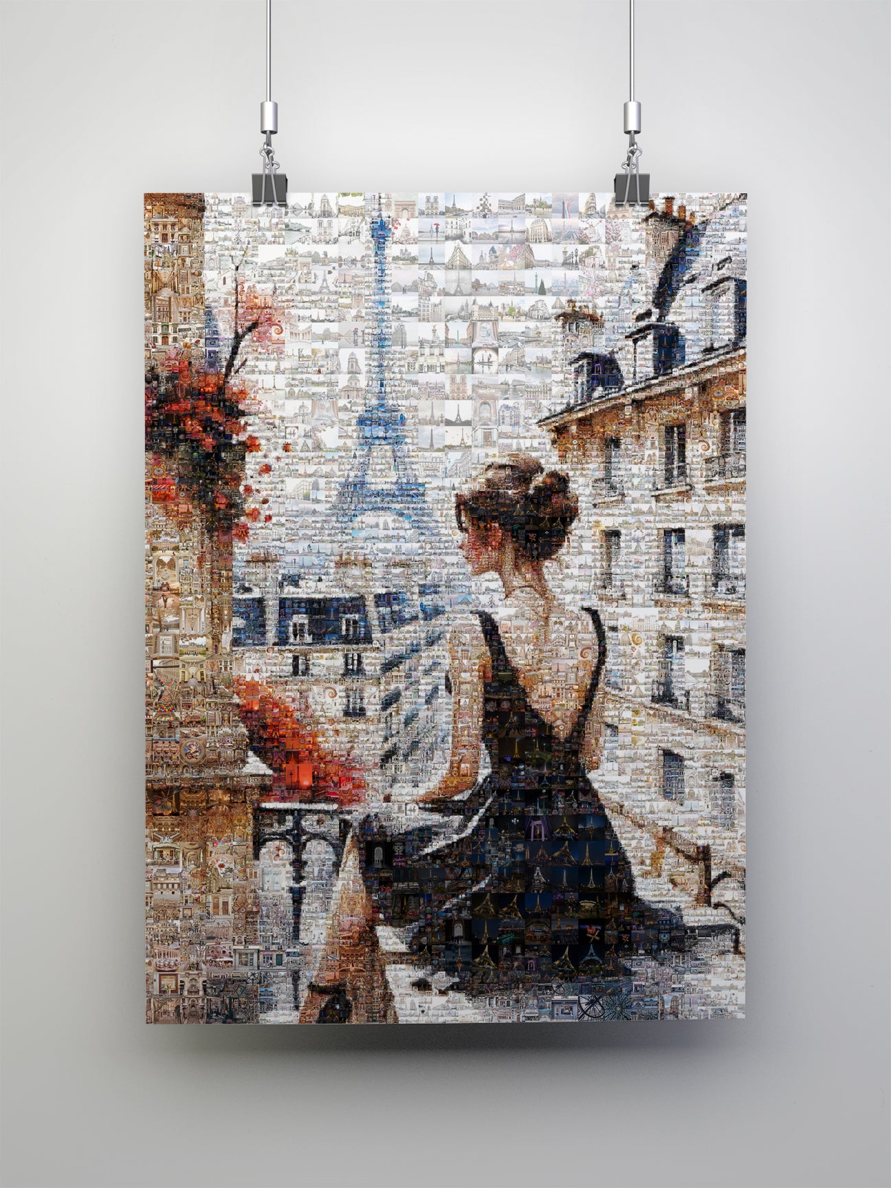 Stunning Paris Mosaic Artwork - Captivating View of the Eiffel Tower and Parisian Charm AtelierMosaics