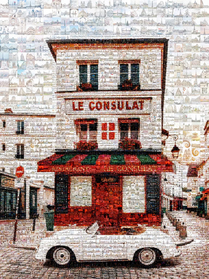 Stunning Mosaic Artwork of Paris - Captivating Le Consulat Print for Home Decor AtelierMosaics