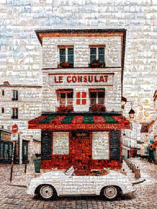 Stunning Mosaic Artwork of Paris - Captivating Le Consulat Print for Home Decor AtelierMosaics