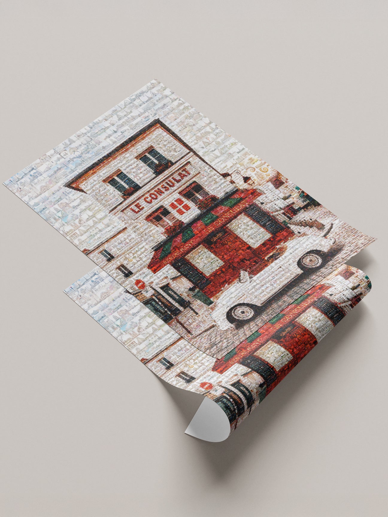 Stunning Mosaic Artwork of Paris - Captivating Le Consulat Print for Home Decor AtelierMosaics