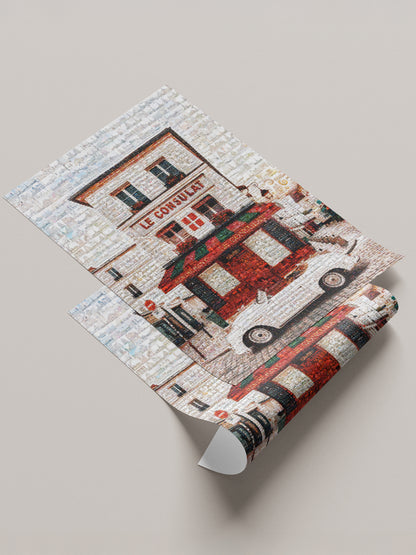 Stunning Mosaic Artwork of Paris - Captivating Le Consulat Print for Home Decor AtelierMosaics