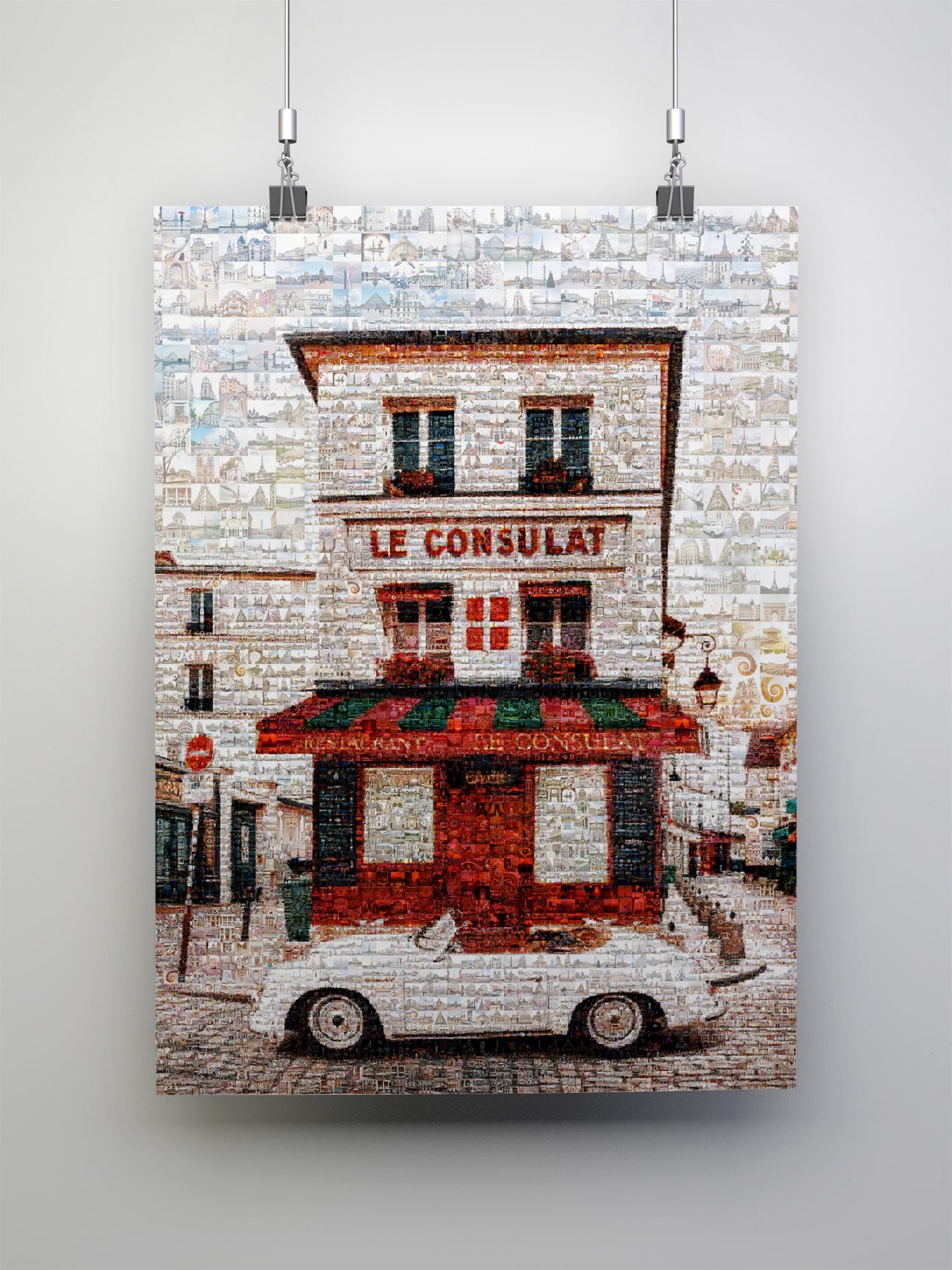 Stunning Mosaic Artwork of Paris - Captivating Le Consulat Print for Home Decor AtelierMosaics