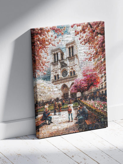 Stunning Mosaic Art of Paris: Captivating Notre Dame & Spring Blooms - Perfect Wall Décor AtelierMosaics