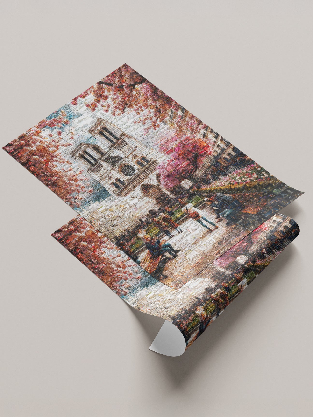 Stunning Mosaic Art of Paris: Captivating Notre Dame & Spring Blooms - Perfect Wall Décor AtelierMosaics